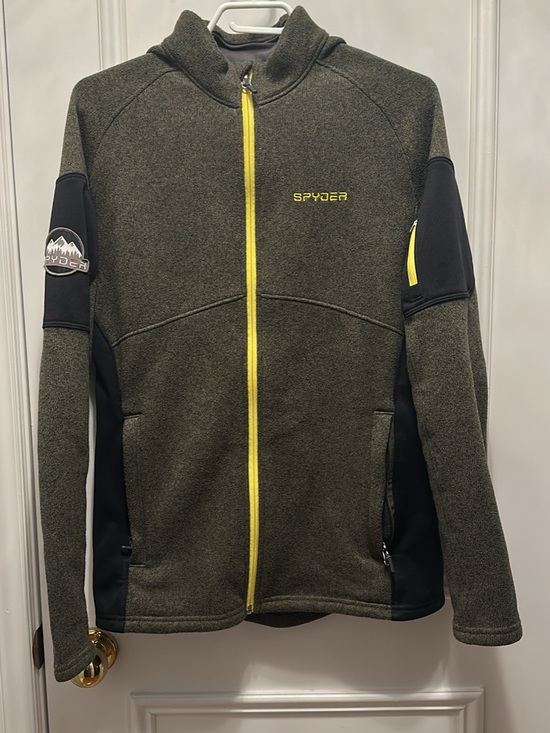 Spyder Other - Spyder Men’s Olive Green Full-Zip Fleece with Yellow Accents